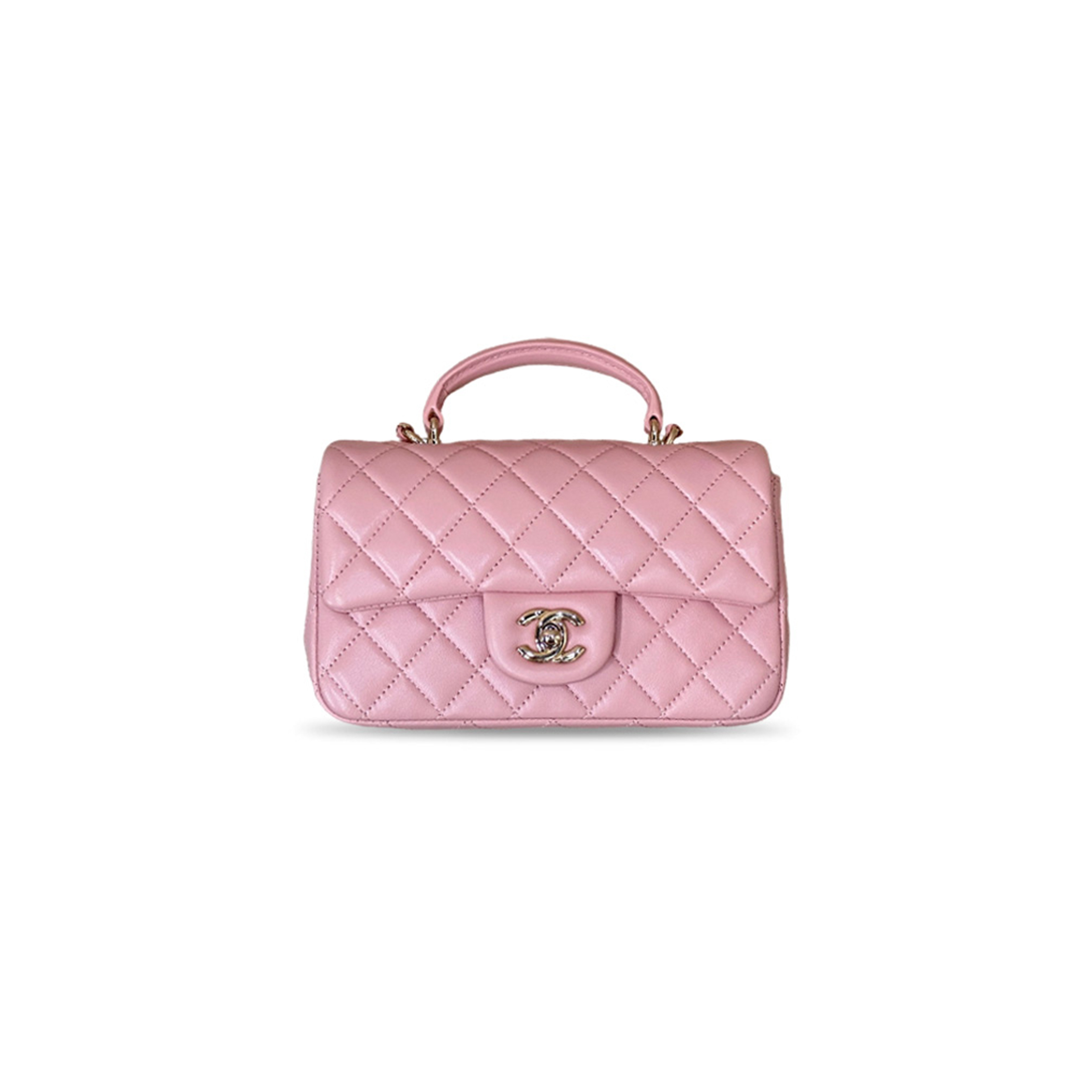CHANEL LAMBSKIN QUILTED MINI TOP HANDLE RECTANGULAR FLAP (20*13*7cm)